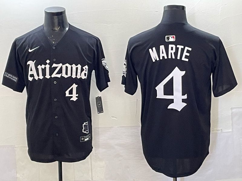 Men 2025 Arizona Diamondback #4 Marte black Joint Name Nike MLB Jersey style 003->arizona diamondback->MLB Jersey